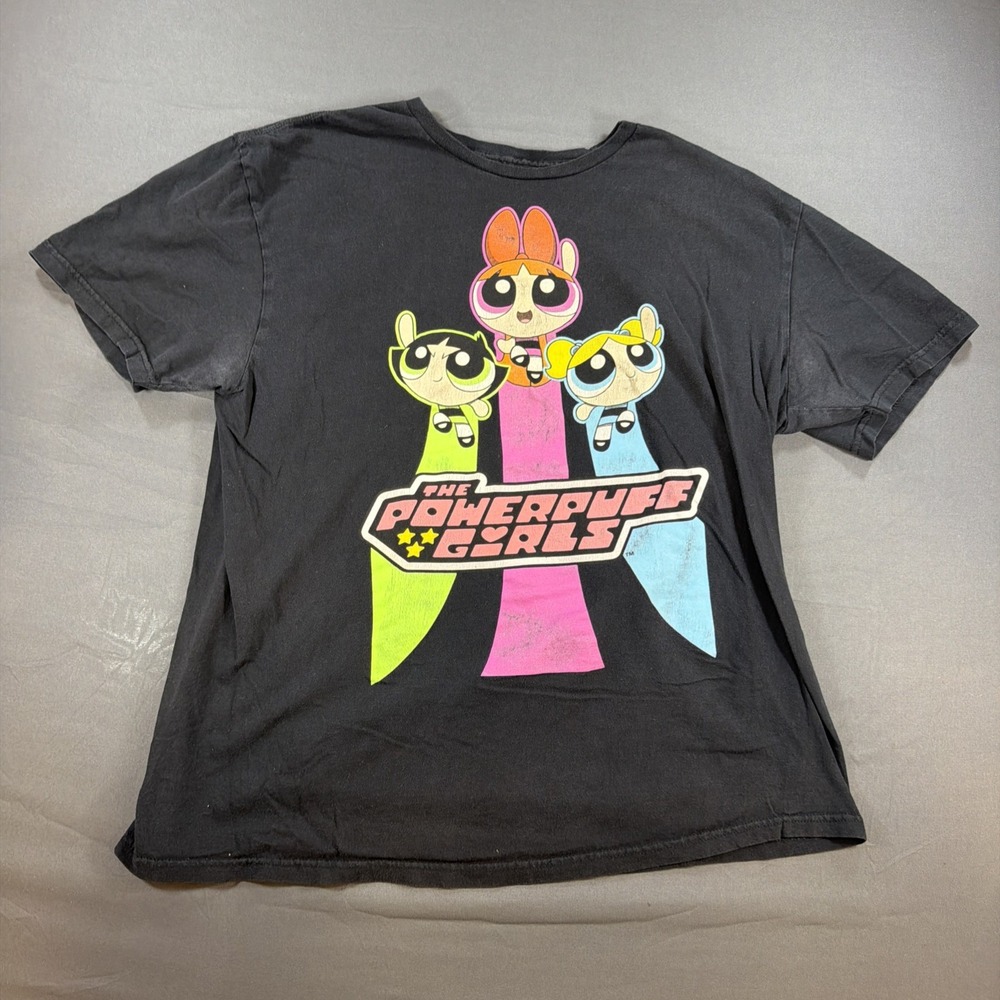 The Powerpuff Girls T-Shirt Men's XLarge Cotton Super Crime Fighters Tee Cartoon